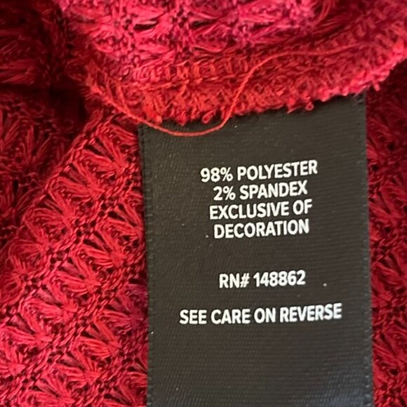 Torrid  Plus-Size Rhubarb Waffle Long Sleeve V-Neck Lace Inset Sweather Sz 26 - Picture 7 of 8